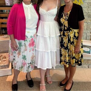 V Chapman bridal shower dress white
